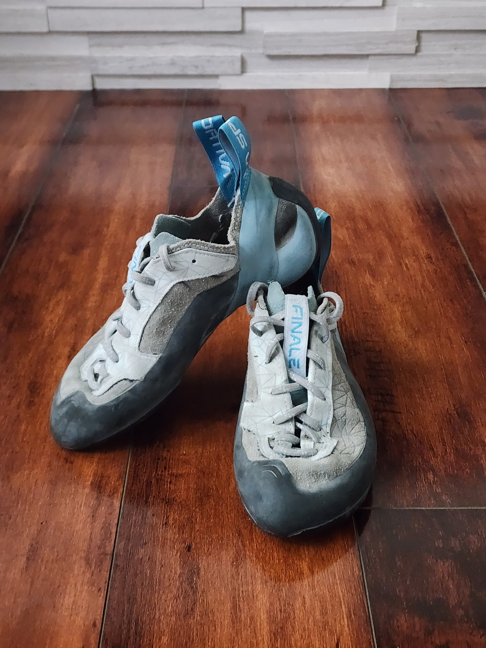 La Sportiva Finale Rock Climbing Shoes Gray Blue Lace-Up Women's US 5.5 EU 36